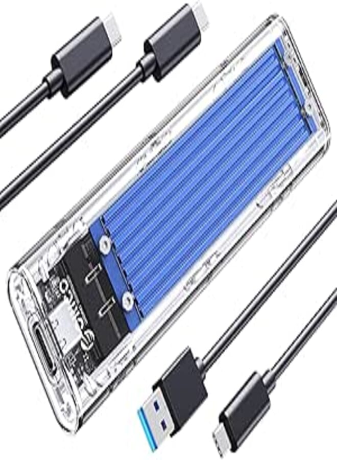 ORICO NVME Case, M.2 SSD USB C Case 10Gbps, PCIe USB 3.2 Gen2 External Adapter, M2 NVMe M-Key/M+B Key Solid State Drive Dimensions 2230/2242/2260/2280, UASP Trim (TCM2 Blue)